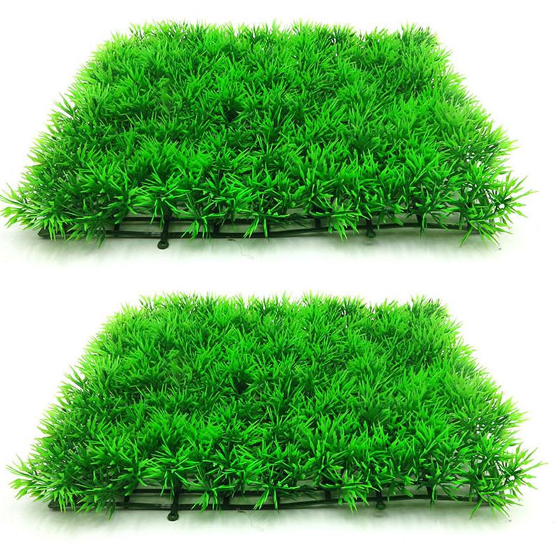 Planted Aquarium Moss - Artificial Green Grass Plant Lawn Turf