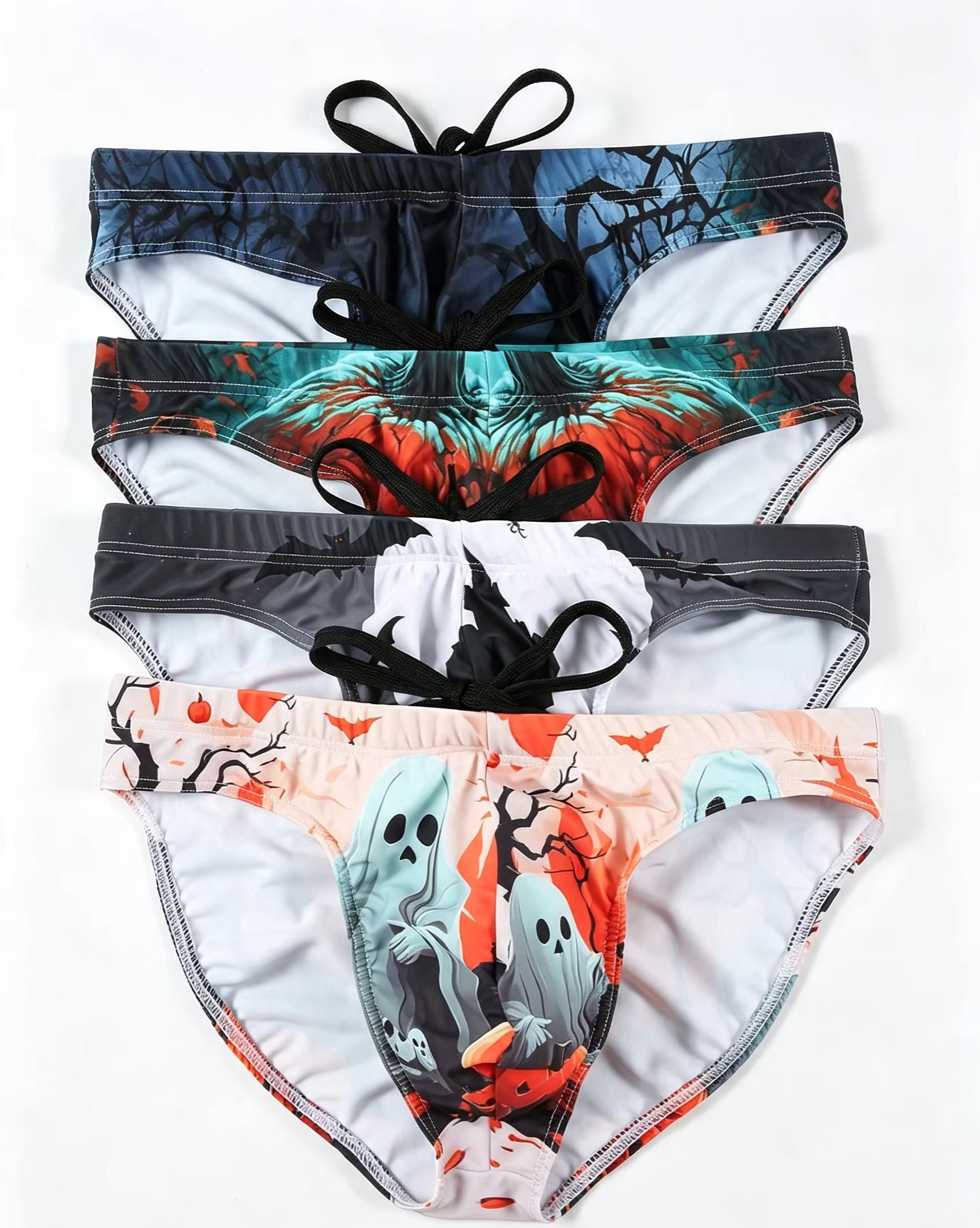 Aquarium Zombie - 2Pcs Halloween Ghost Print Men's Low