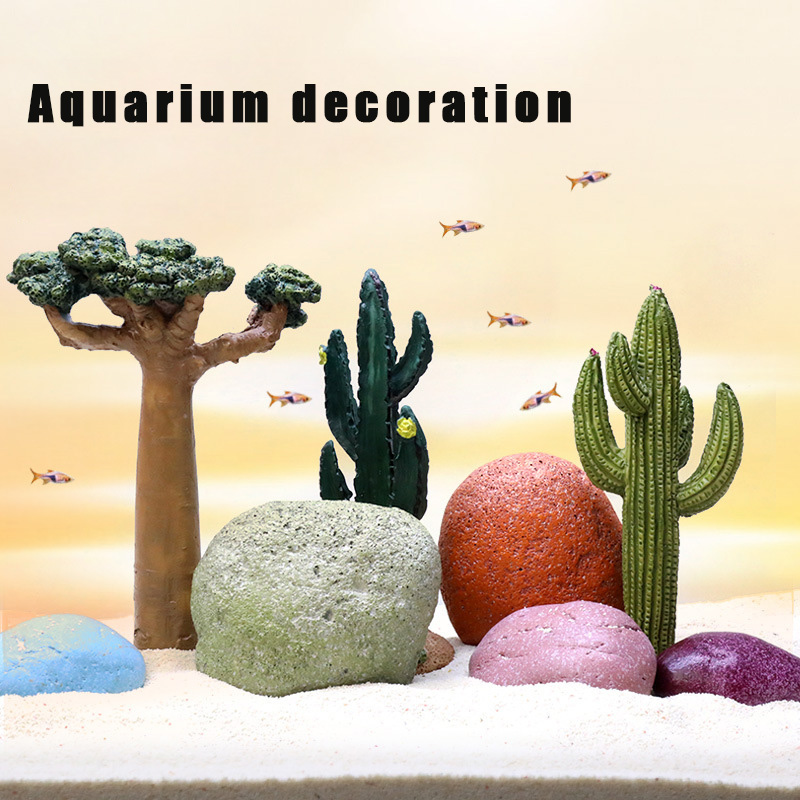 Planted Aquarium Models - Fish Tank Decoration Aquarium Cactus Models