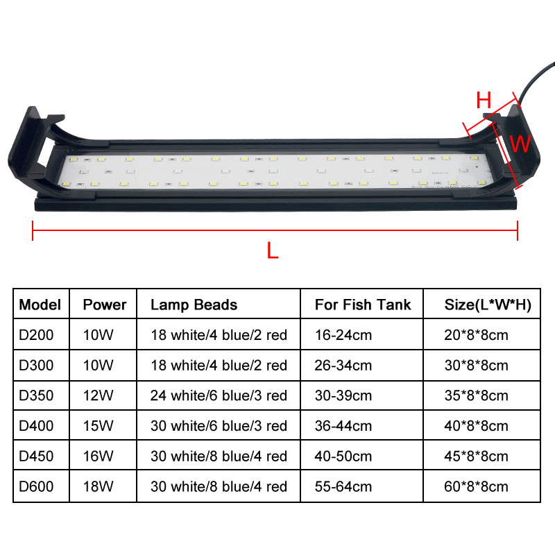 Aquarium LED Light for 16-64CM - Aquarium Plant Grow Light review and price
