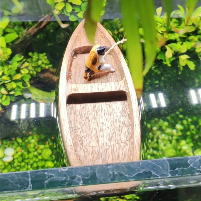 Handmade Wooden Boat Mini Floa - Aquarium Planted Seeds review and price
