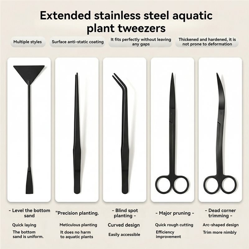 IALJ-Long Black Stainless Stee - Planted Aquarium Tool Kit review and price